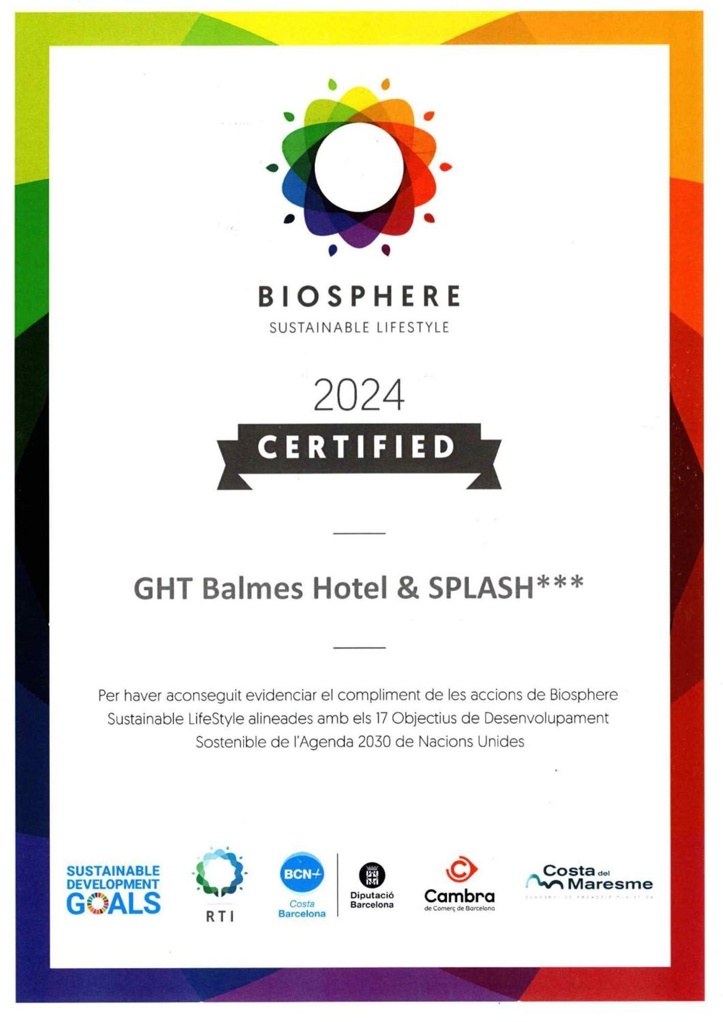 GHT Balmes, Hotel-Aparthotel&SPLASH Calella Eksteriør billede
